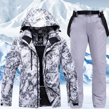 Traje de esquí térmico para hombre, conjunto de esquí y snowboard impermeable, a prueba de viento, chaqueta y pantalones, traje de invierno, novedad de 2021