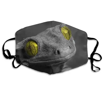 

Yellow Eyes Lizard Dust Mask, Reusable Washable Mouth Masks, Adjustable Warm Face Mask Unique Cover Filters Blocking Pollen