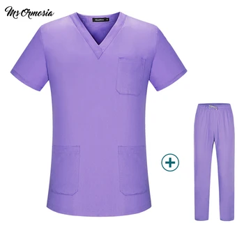 

high quality Nurse suit split suit male and female doctors wear ICU dental oral summer surgery surgical Frosted nurse uniform