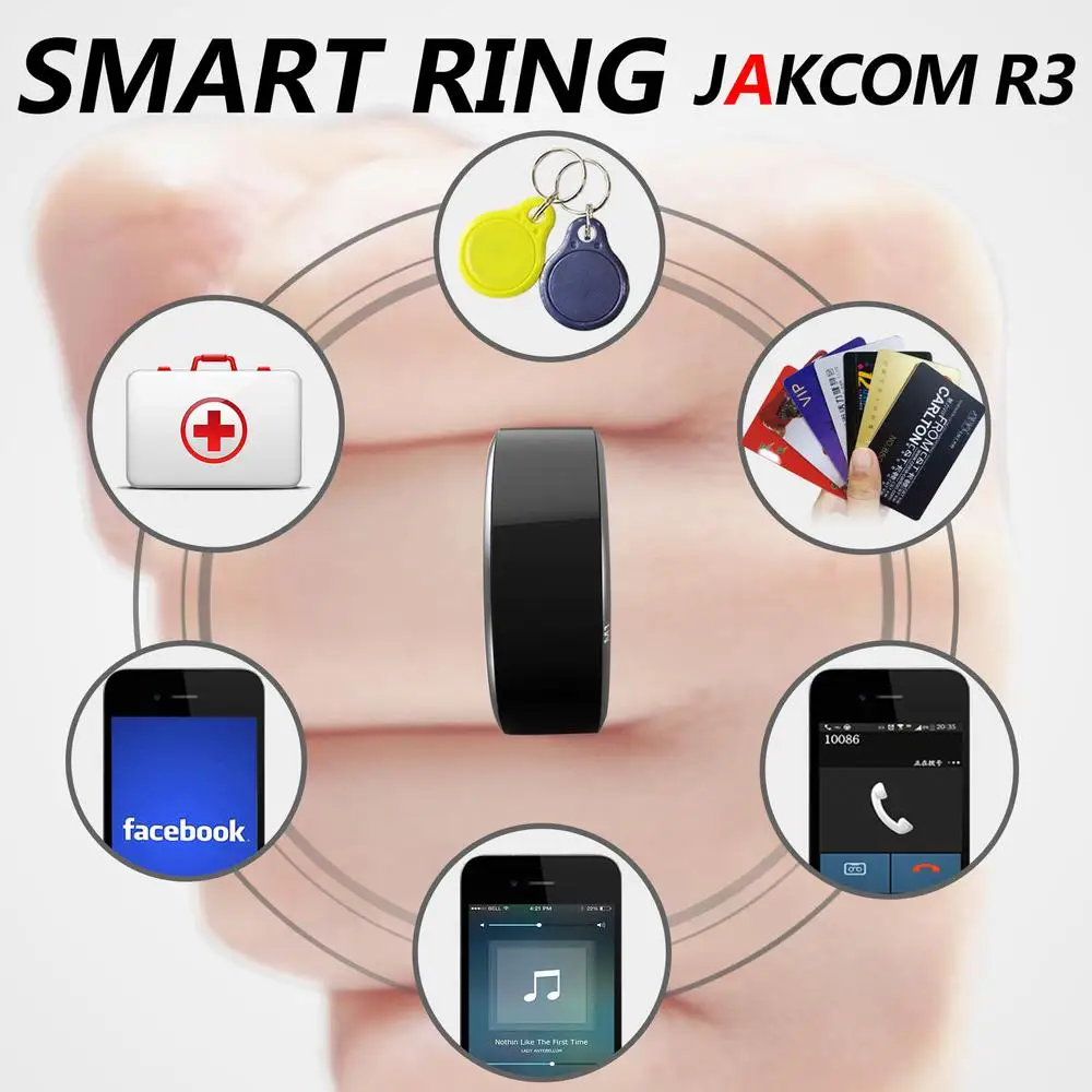 

JAKCOM R3 Smart Ring Hot sale in Wristbands as pulse watch montre connect e android fran ais cicret bracelet