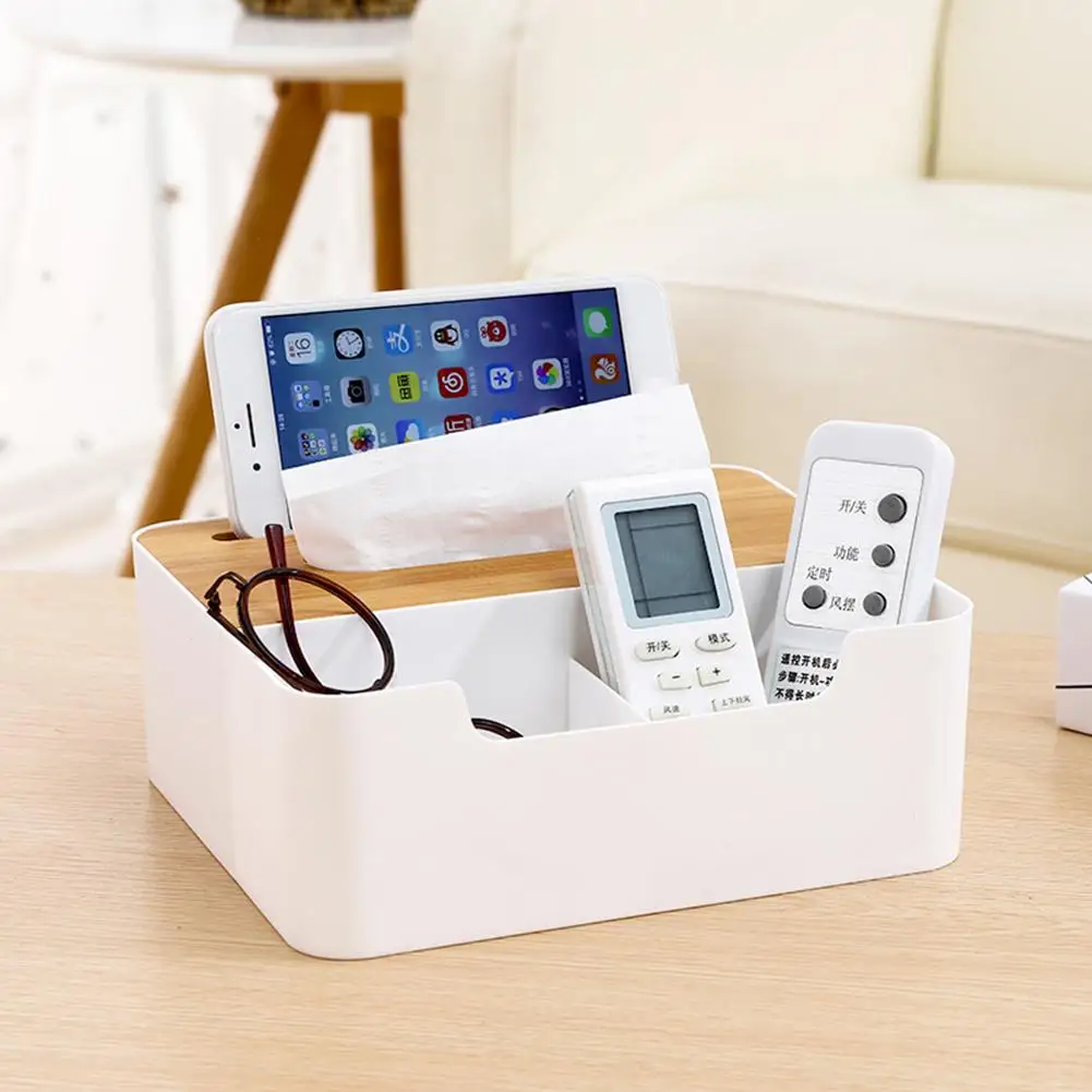 Multi-function Plastic Tissue Box Phone Shelf Holder for Home Office Supply Papers Bag Case Pouch Table Decoration | Дом и сад