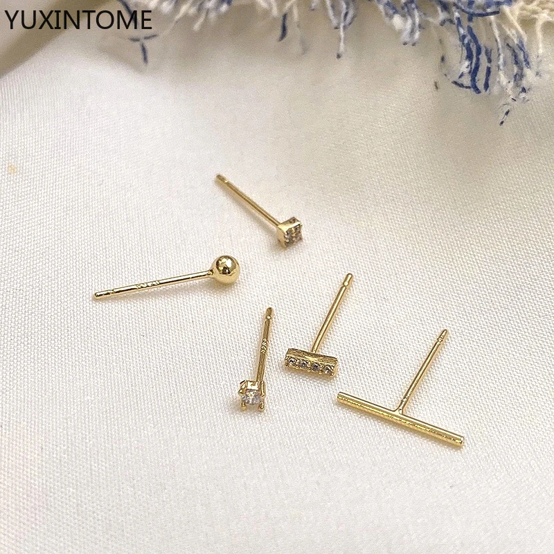 5pcs/set S925 sterling silver stud ins style new zircon five-piece set combination earrings for women temperament small | Украшения и