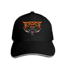 Унисекс бейсбольная Кепка Дальнобойщик Шляпа Для Взрослых ковбойская шляпа хип-хоп Snapback Angry Tiger Mascot Looking Animal Character Black