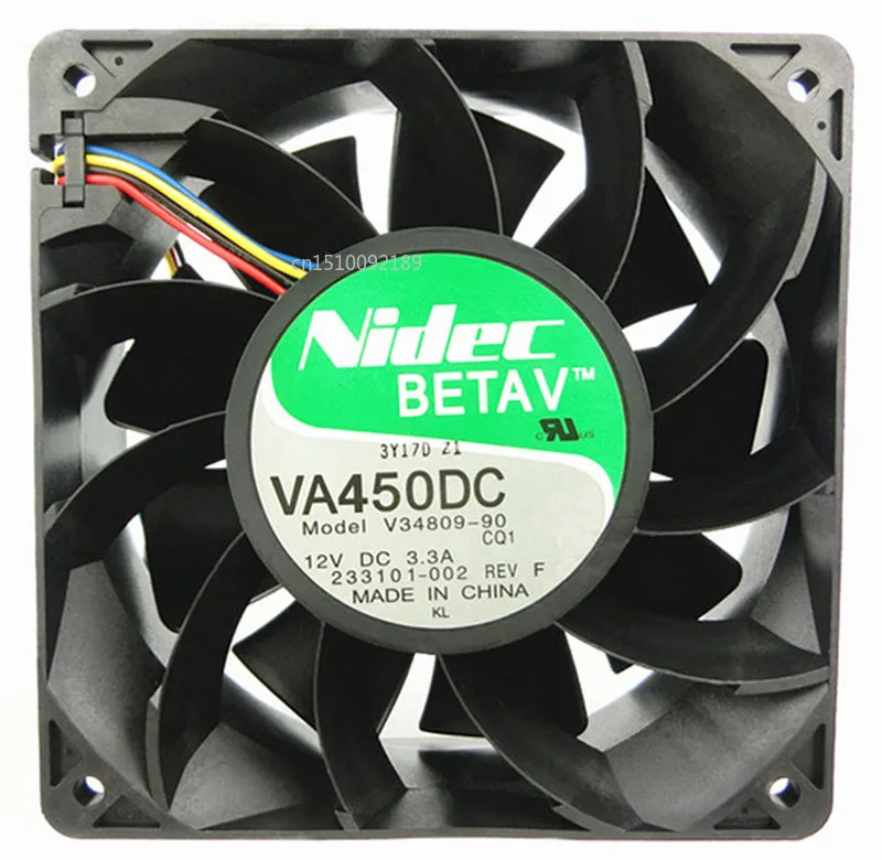 Для шасси-вентилятор Nidec VA450DC V34809-90 120*120*38 мм DC12V 3.3A 4 Трехконтактный выключатель большой воздушный вентилятор охлаждения