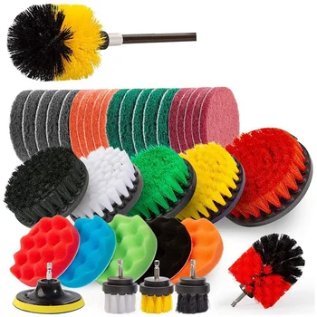 

37Pcs Drill Brush Attachments Set Power Scrubber Brush with Extend Long Attachment All Purpose Clean for Tiles Bathroom