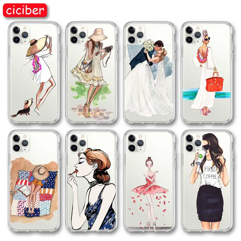 Модный чехол для телефона Goddess Girl iPhone 11 Pro Max X XR XS MAX 7 8 6 6S Plus SE 2020 мягкие силиконовые