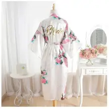 Шелковый халат атласный для подружки невесты, халат для подружки невесты, халат для мамы, халат, женское атласное свадебное кимоно, сексуальная ночная рубашка, платье, женский халат