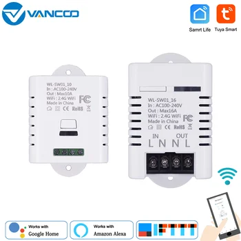 

Vancoo WiFi Smart Switch Module Universal Breaker Timer DIY Smart Life APP Wireless Remote Control Works with Alexa Google Home