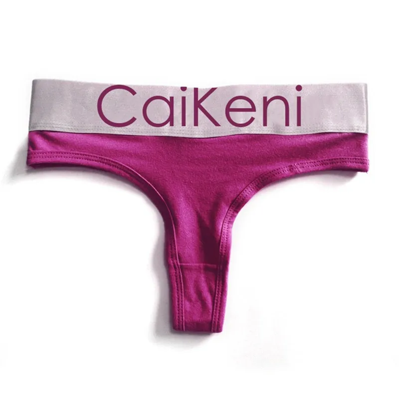 VDOGRIR Sexy Women's Cotton Seamless G-String Thong Female Panty Underwear Women Briefs Low Waist Letter Lady Intimates Tangas - Цвет: Purple