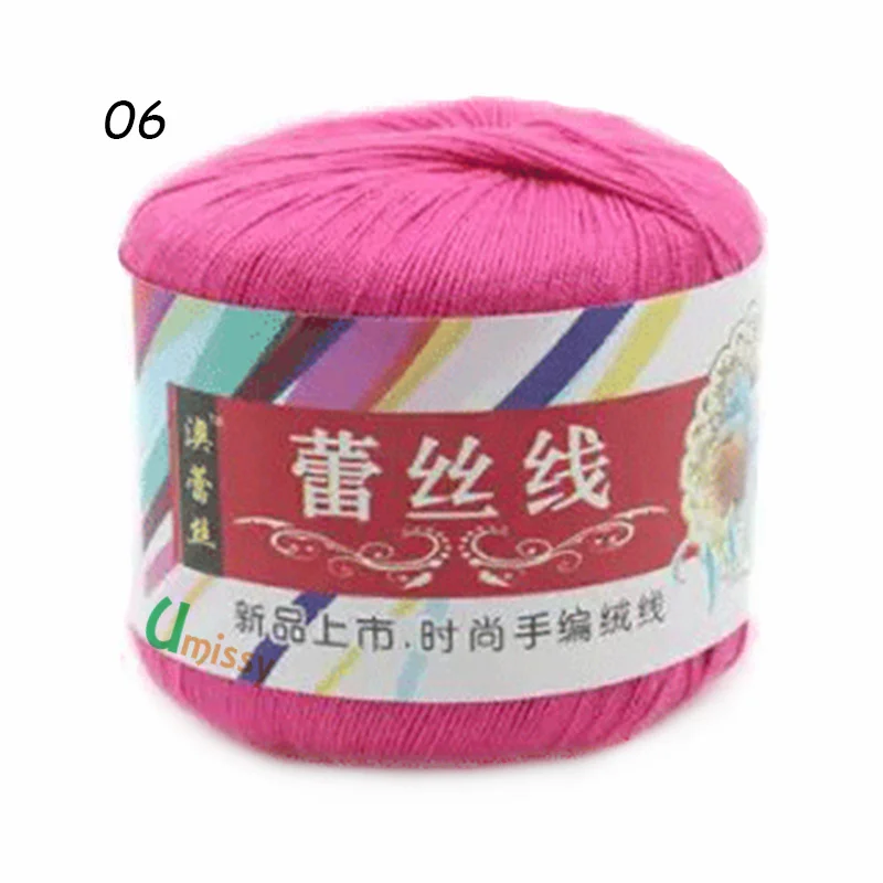 06 10pcs 10 шт. тонкая мягкая тонкая Органическая пряжа хлопок чесаная пряжа для ручного вязания краситель цветной 500 г - Цвет: 06 10pcs
