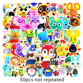 

50PCS Animal Crossing Game Stickers Skateboard Fridge Guitar Laptop Motorcycle Travel Luggage Classic Toy Sticker for Kid Gift