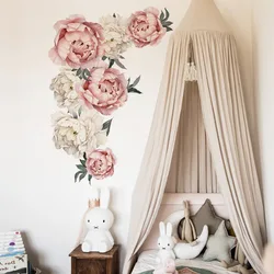 1PCS Flower Peony Wall Decals Home Ceiling Decoration Background Self-adhesive Removable Pvc Paste