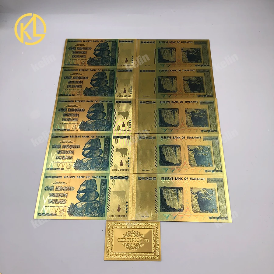 Для хорошей продажи пластиковый материал Полностью позолоченный сертификат для банкнот и всех золотых банкнот