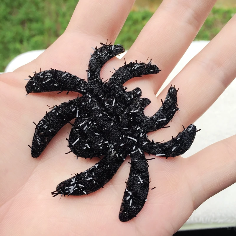 20 шт Блестящий черный нетканый патч милый паук патч наклейки DIY Аппликации украшения для Хэллоуина вечерние украшения 62 мм-C591
