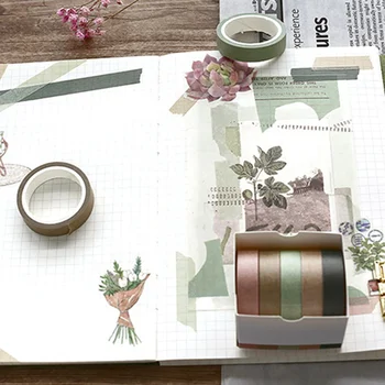

5 Rolls/Set Solid Color Adhesive Tape Can Be Used To Tear The Diary Hand Account Utility Features Decorative Diy And Paper Tape