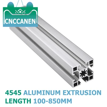 

1PC 4545 Aluminum Profile Extrusion 4545 100 - 850mm Length European Standard Anodized Linear Rail for DIY CNC 3D Printer Parts