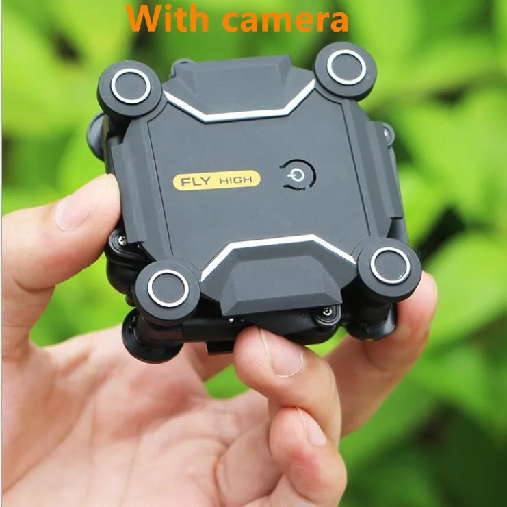 Черный Mini Quadcopter Foldable Drones with HD Camera Wifi RC Helicopter fixed high four axis aircraft aerial photography kids toy gift - Цвет: Черный