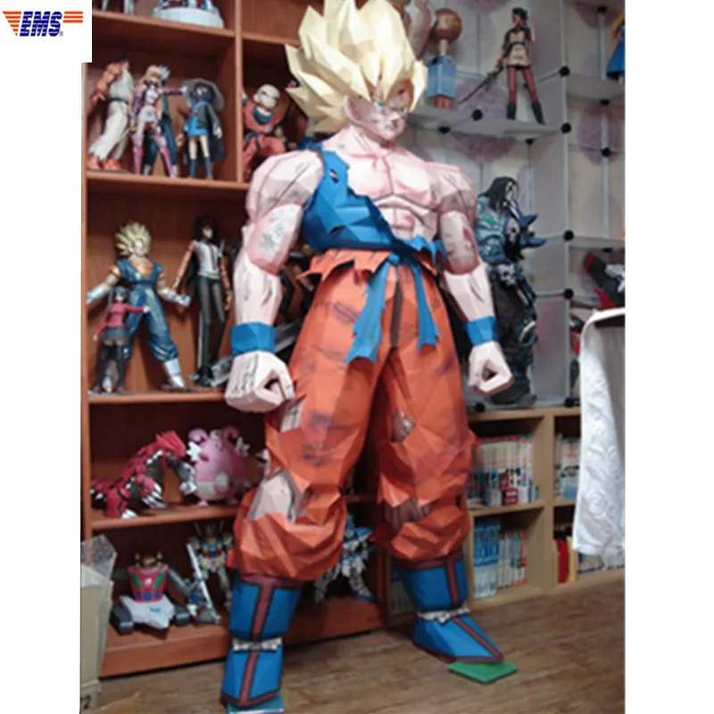 

175CM Dragon Ball Z Super Saiyan Son Goku Paper Model DIY Assembling Toys Statue Action Figure Collection Model Toy X2718