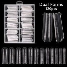 Formas superiores para o sistema de unhas 120 pces rápida construção gel molde extensão do prego formas dicas 60 pces formas duplas