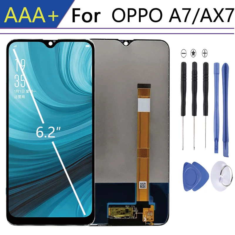 Pantalla OPPO A7 дисплей в мобильном телефоне lcd s с рамкой AX7 lcd кодирующий преобразователь сенсорного экрана в сборе запчасти 10 tatil piezas