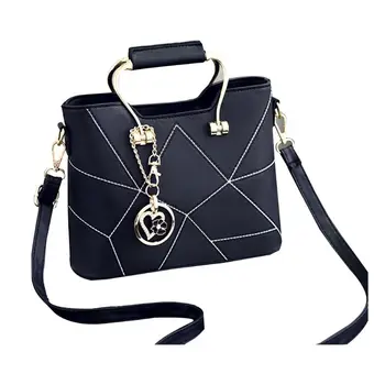 

Ladies Elegant Croosbody PU Solid Color Irregular Lines Casual Style Handbag