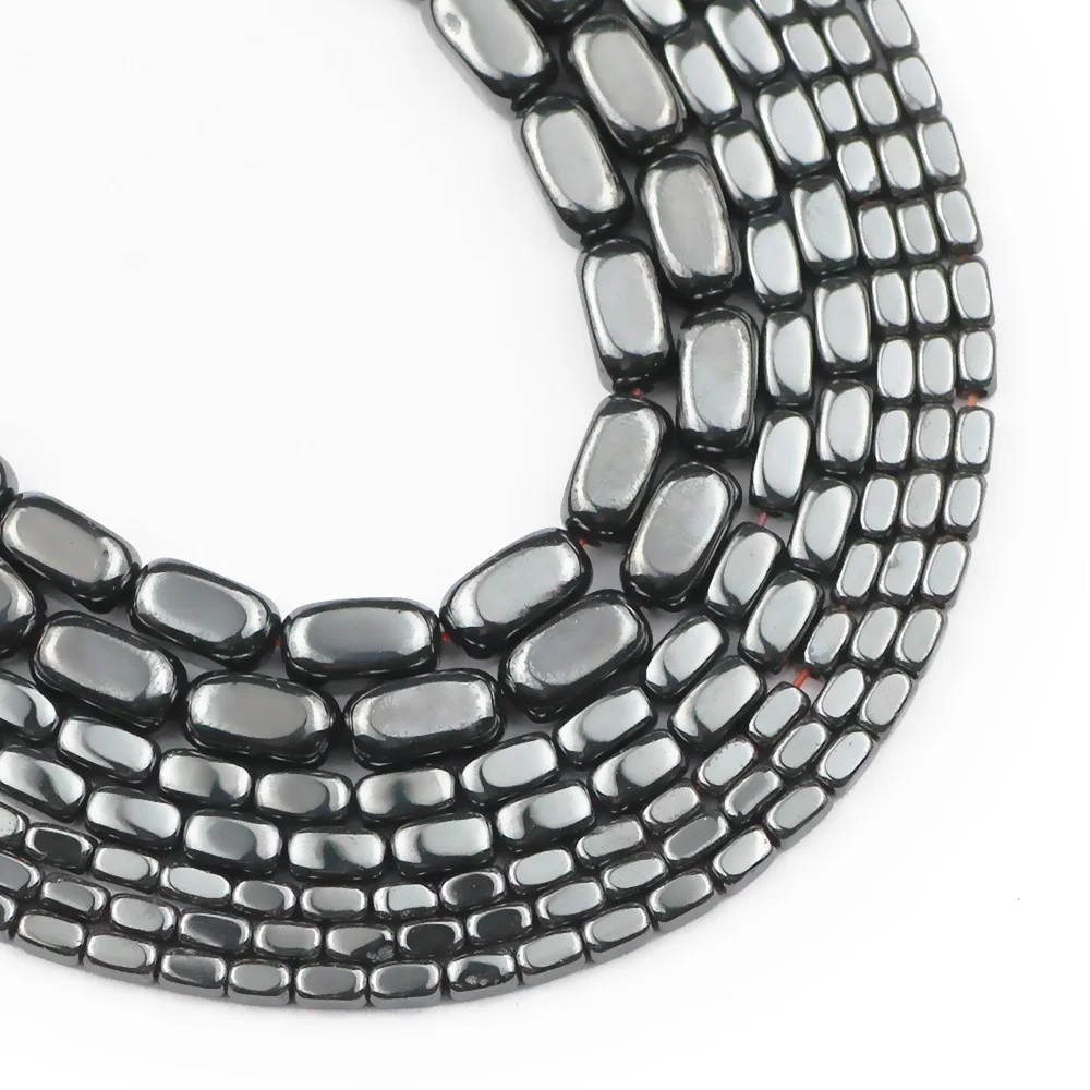 

YHBZRET Black Hematite Natural Stone spacer 2~8mm Rectangle cuboid Loose beads For Jewelry making bracelets DIY accessories