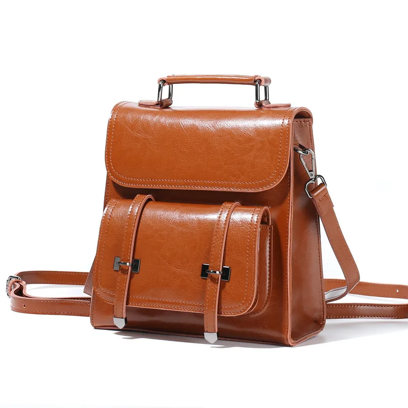 

Both Shoulders Package Backpack Woman Package Capacity More Function Genuine Leather Woman Package Both Shoulders