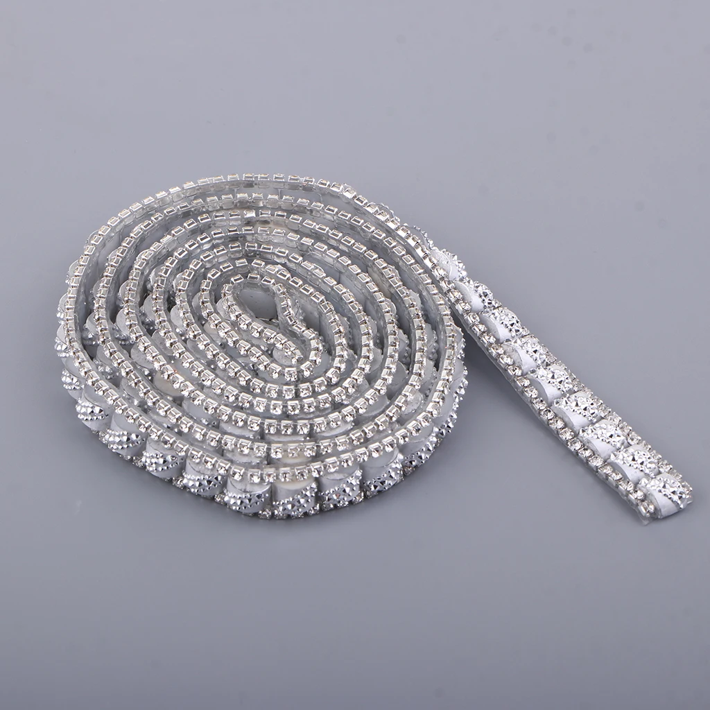 1 Yard 10mm Crystal Rhinestone Applique Iron on Trim Wedding Belt Sash Dress Decorative Banding Belt Ribbon Wrap Ribbon Trim