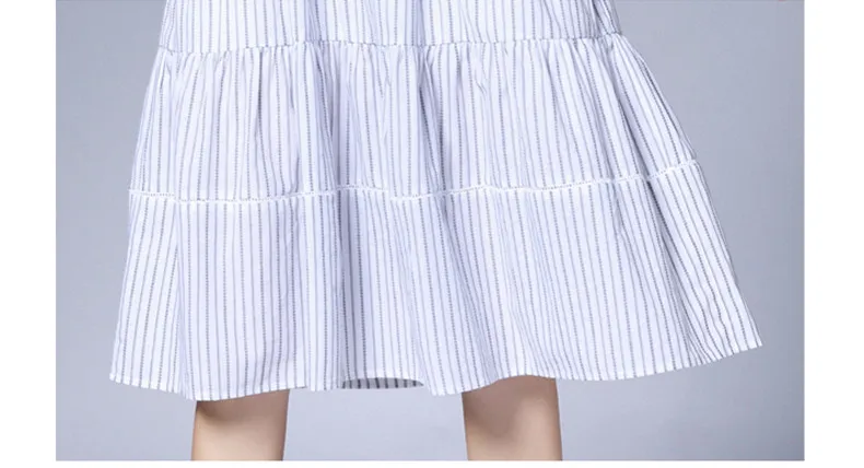 VERHELLEN High Quality Runway Dress Autumn Women's 3/4 Sleeve Striped Embroidery Loose Dress Female Casual Long Dress