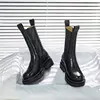 ASUMER 2022 New Full genuine leather boots women slip on Chelsea boots platform shoes fashion autumn ankle boots for women shoes ► Photo 2/6