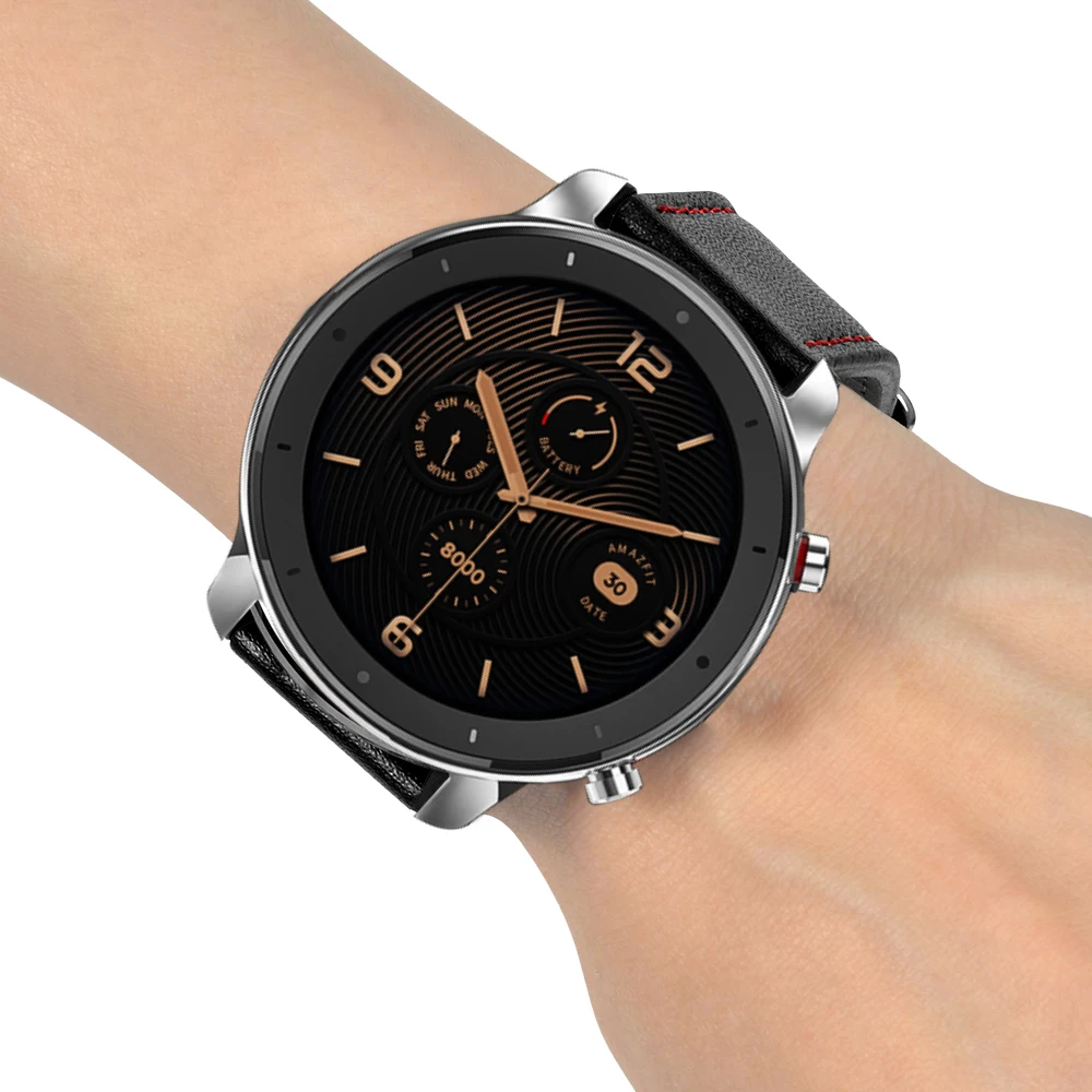 22 мм ремешок для часов для Xiaomi Huami Amazfit GTR 47 мм ремешок для умных часов кожаные влагозащитные спортивные браслеты для Amazfit GTR 47 мм