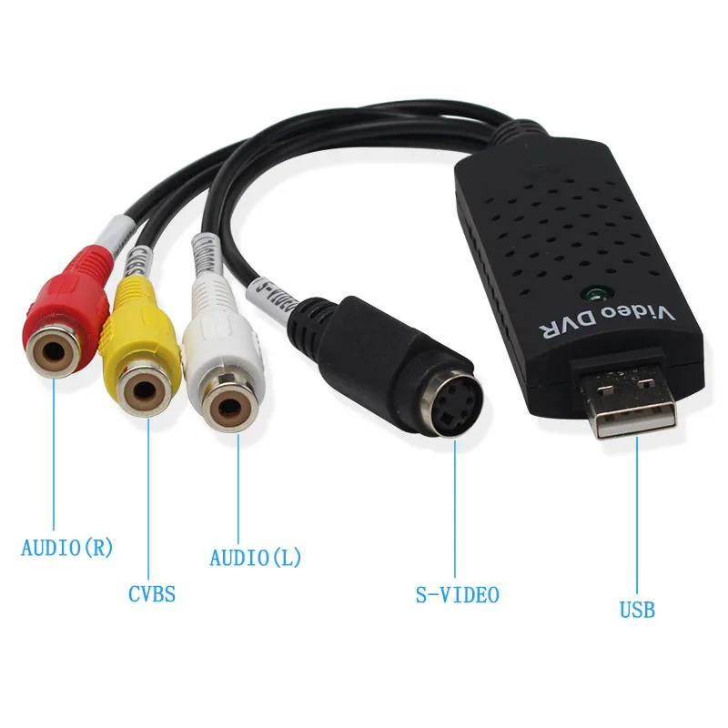 Łatwa nasadka USB karta przechwytywania wideo Adapter TV DVD VHS Captura de v karta deo Audio AV do komputera/kamera telewizji przemysłowej USB 2.0 Easy CAP