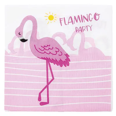 Фламинго тема для женщин и взрослых День рождения украшения Дети Девочка все для праздника одноразовая бумага съедобная посуда - Цвет: napkins 16pcs