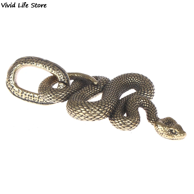 1pc Handmade Brass Metal Snake Shape Key Chain Keychain Fashion Animal Key Ring HandBag Pendant