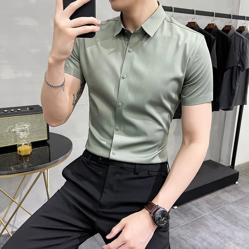 Embossed Craft Shirt Men Clothing 2022 