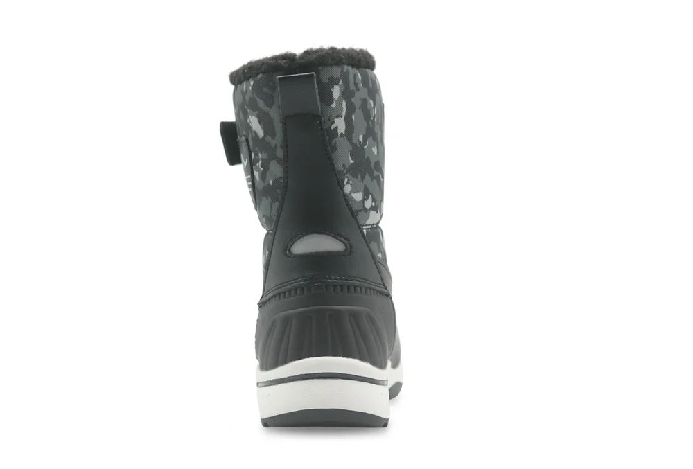 Apakowa/теплые зимние ботинки с шерстяной подкладкой для мальчиков; легкие водонепроницаемые Нескользящие уличные ботинки для маленьких детей на холодную погоду