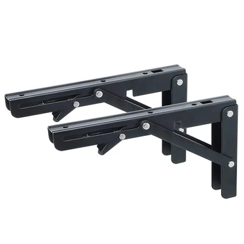 

Folding Shelf Brackets - Heavy Duty Metal Collapsible Shelf Bracket for Bench Table, Shelf Hinge Wall Mounted Space Saving DIY B