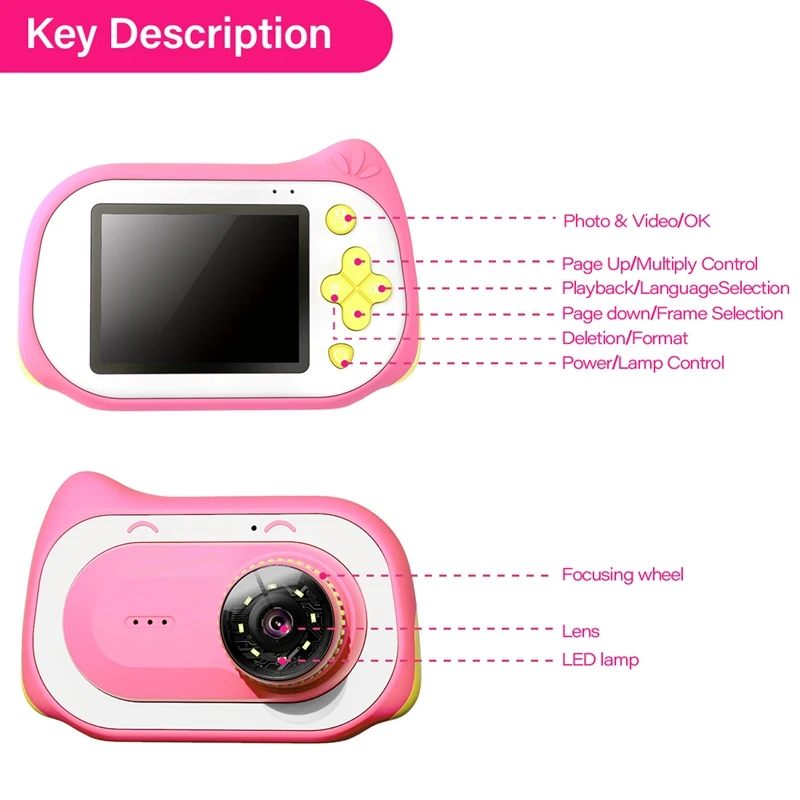 Kids Digital Camera Children Educational Microscope Portable nifying Glass Macro Camera HD Sn