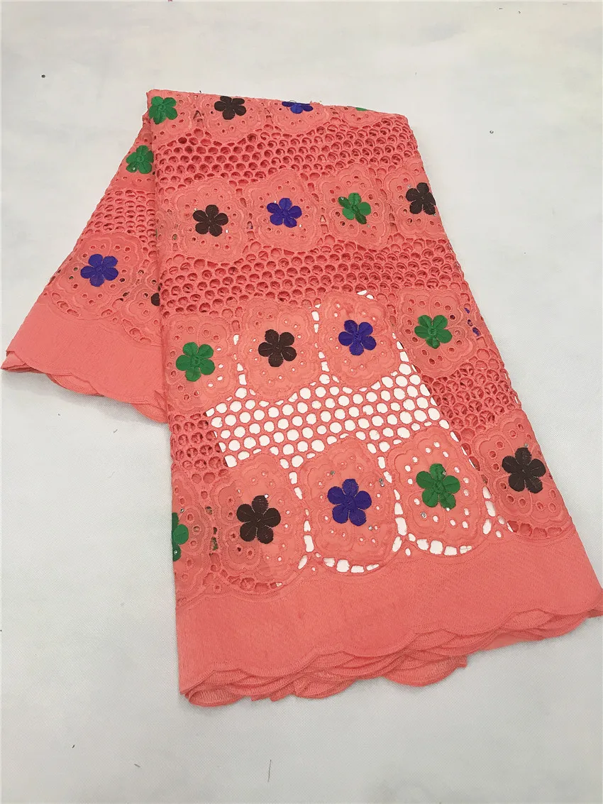 Новейшее швейцарское сухое кружево высокое качество кружева хлопок ткань из Дубая Африканское парчовое полотно 5 ярдов