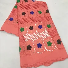 Новейшее швейцарское сухое кружево высокое качество кружева хлопок ткань из Дубая Африканское парчовое полотно 5 ярдов