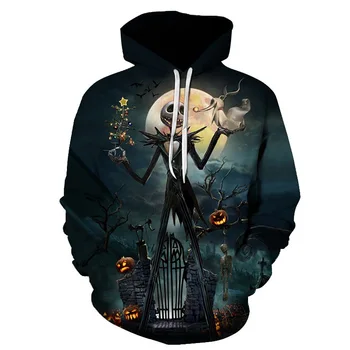

The Nightmare Before Christmas Jack Skellington Sally Cosplay Costumes 3D Hooded Hoodie for Spring Autumn Halloween Tops