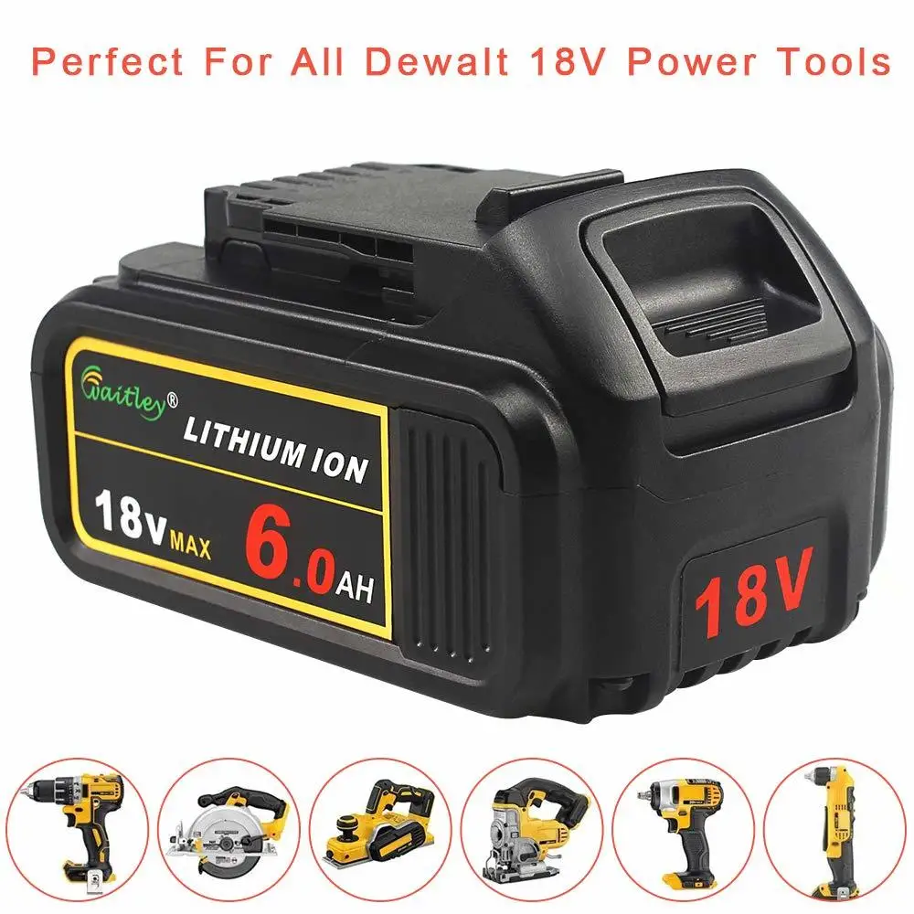 Waitley BCD184 18В 6ач 6000 мАч Сменные литиевые батареи для DeWalt и 20В MAX XR
