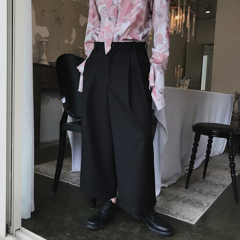 New Men'S Trousers Spring Autumn Style Straight Leg Loose-Fitting Nine Minutes Haren Trousers Male Bell Bottoms Yamamoto Fashion