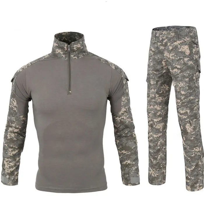 Тактическая камуфляжная военная форма, костюм для мужчин, армейская одежда США, рубашка в армейском стиле+ брюки карго наколенники