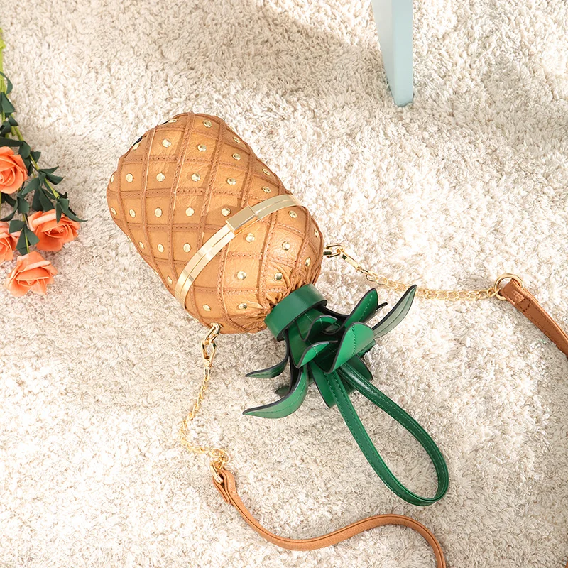 

2018 Fashionable Personality New Women's Bag,Pu Leather Messenger Bag,Single Shoulder Chain Handbag,Stylish Pineapple Bag Clutch