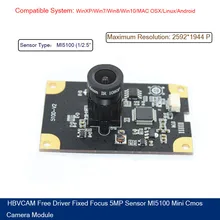 HBVCAM USB Camera Module Free driver Fixed focus 5MP Sensor MI5100 mini cmos camera module HBVCAM USB Camera Module Free driver Fixed focus 5MP Sensor MI5100 mini cmos camera module