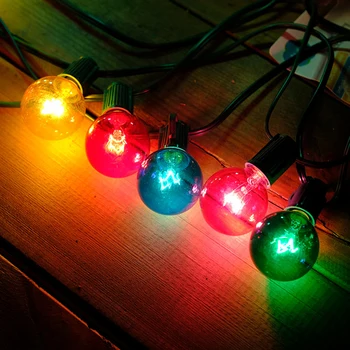 

7.5M LED String Lights Colorful Bulb 25pcs Courtyard Waterproof Lamp Glass Light Bulbs Wedding Home Garden Decor