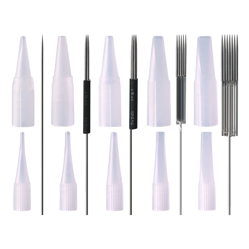 

50pcs Permanent Makeup Supplies Disposable Microblading Eyebrow Blade Shader Round Tattoo Microblade Needles for Machine Pen