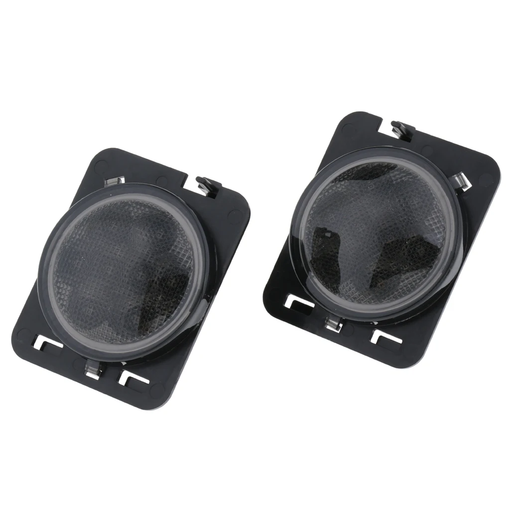Pair LED Turn Signal W/ Fender Side Light Smoke Lens for 07-17 Jeep Wrangler