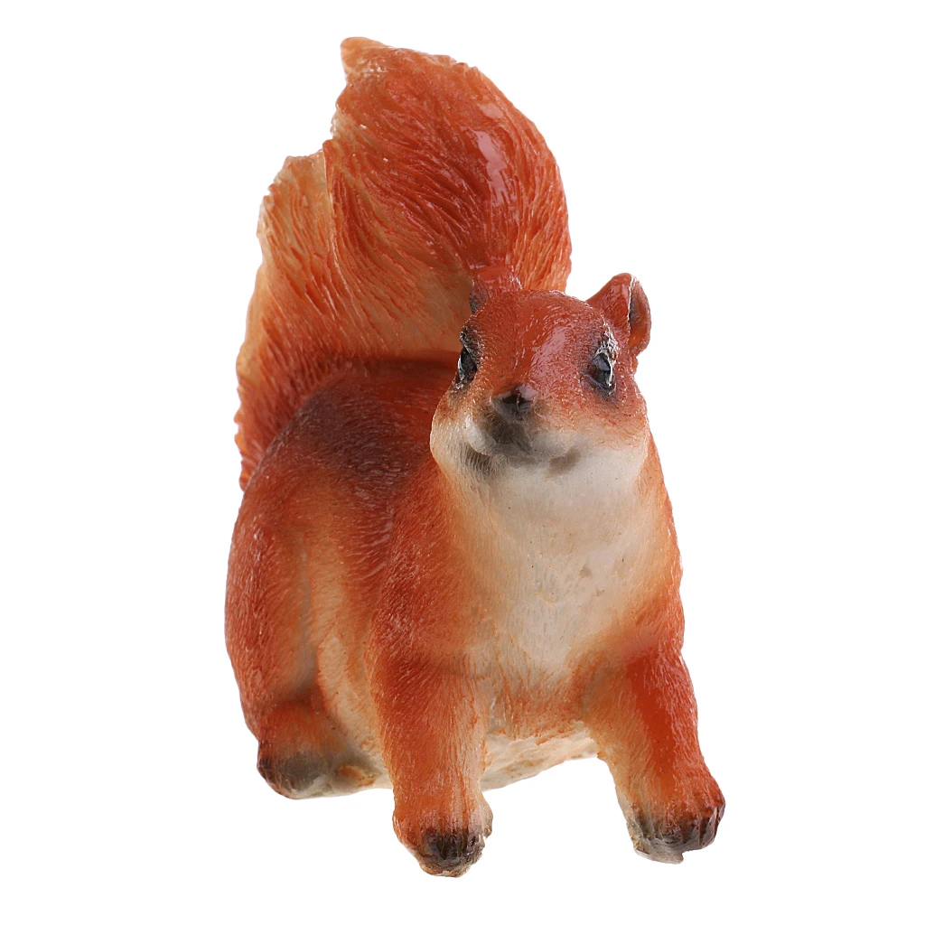 Brown Squirrel Sculpture Statue Lawn Home Office Table Decor Indoor Outdoor